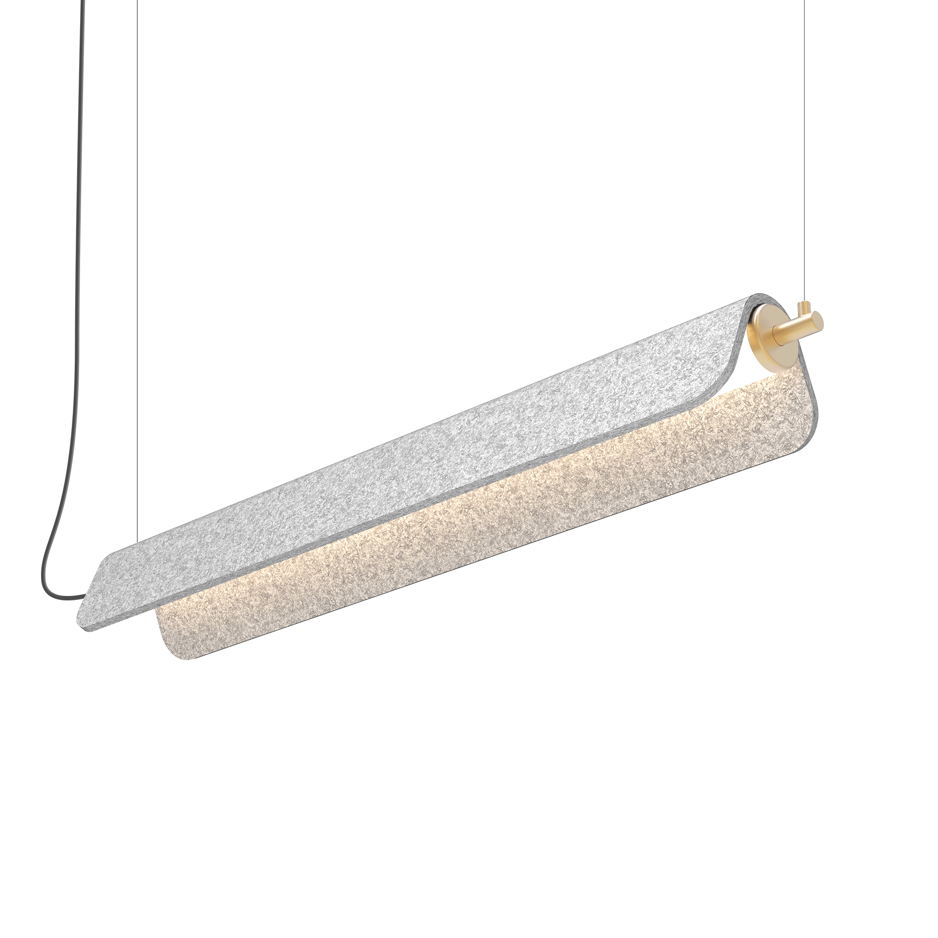 LuxxBox Aesthetic Ceiling Light featuring a sleek, elongated design with a soft, warm glow, suspended by thin wires.